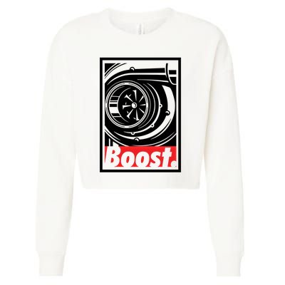 Turbo Boost Gift For Racing And Drift Car Lovers Gift Cropped Pullover Crew