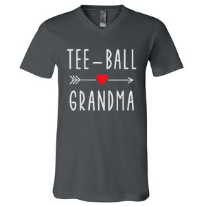 Tee Ball Grandma Funny Gift For Ball Grandma Mothers Day V-Neck T-Shirt