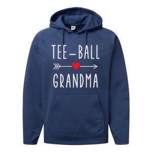 Tee Ball Grandma Funny Gift For Ball Grandma Mothers Day Performance Fleece Hoodie