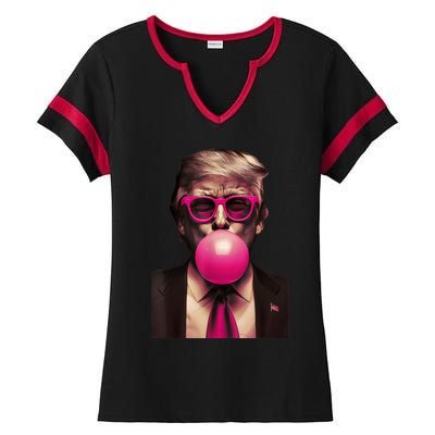 Trump Bubble Gum Ladies Halftime Notch Neck Tee