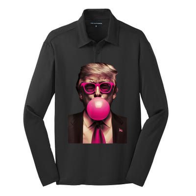 Trump Bubble Gum Silk Touch Performance Long Sleeve Polo