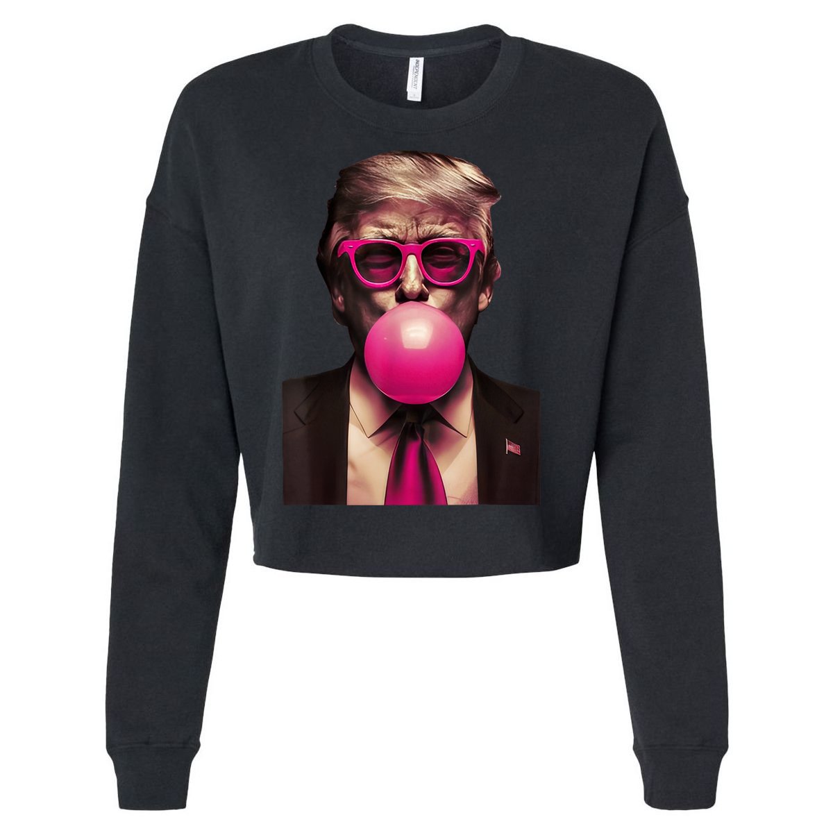 Trump Bubble Gum Cropped Pullover Crew