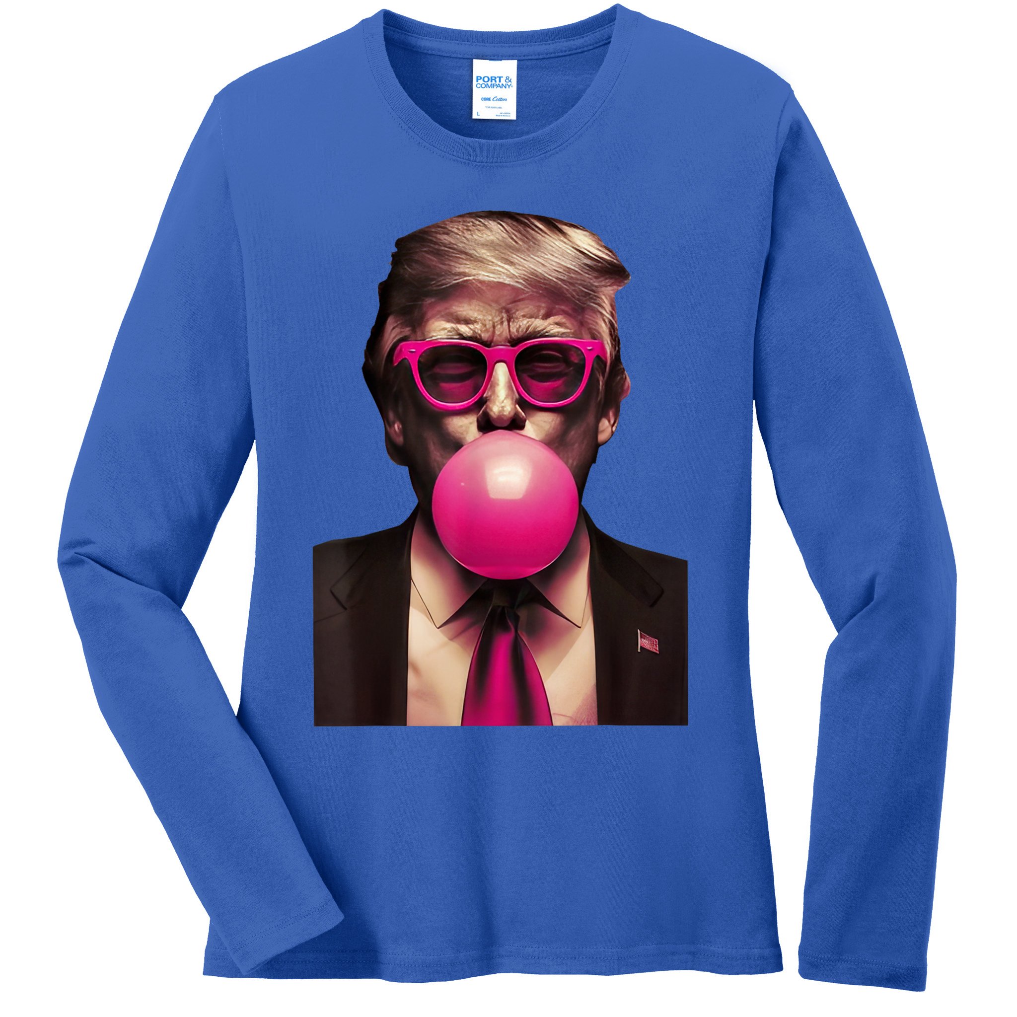 Trump Bubble Gum Ladies Long Sleeve Shirt