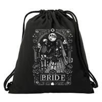 The Bride Gothic Wedding Wife Fiancee Engaged Couple Drawstring Bag