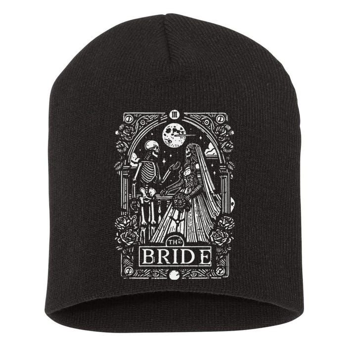 The Bride Gothic Wedding Wife Fiancee Engaged Couple Short Acrylic Beanie