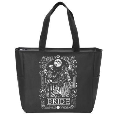 The Bride Gothic Wedding Wife Fiancee Engaged Couple Zip Tote Bag