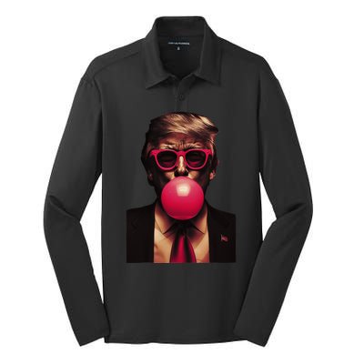 Trump Bubble Gum Fun And Bold Design Silk Touch Performance Long Sleeve Polo