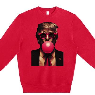 Trump Bubble Gum Fun And Bold Design Premium Crewneck Sweatshirt