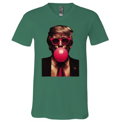 Trump Bubble Gum Fun And Bold Design V-Neck T-Shirt