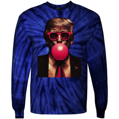 Trump Bubble Gum Fun And Bold Design Tie-Dye Long Sleeve Shirt