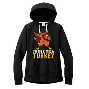 Thanksgiving Birthday Gifts Funny Bday Born On Thanksgiving Women's Fleece Hoodie