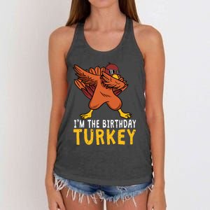 Thanksgiving Birthday Gifts Funny Bday Born On Thanksgiving Women's Knotted Racerback Tank