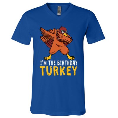 Thanksgiving Birthday Gifts Funny Bday Born On Thanksgiving V-Neck T-Shirt