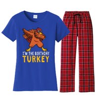 Thanksgiving Birthday Gifts Funny Bday Born On Thanksgiving Women's Flannel Pajama Set