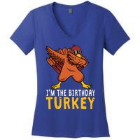 Thanksgiving Birthday Gifts Funny Bday Born On Thanksgiving Women's V-Neck T-Shirt