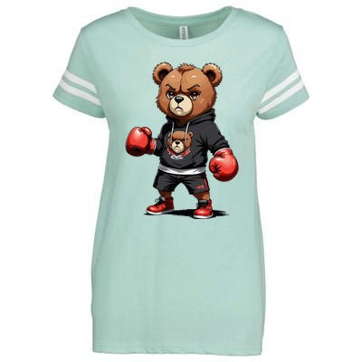 Teddy Bear Gangster Boxer With Hip Hop Street Clothes Enza Ladies Jersey Football T-Shirt