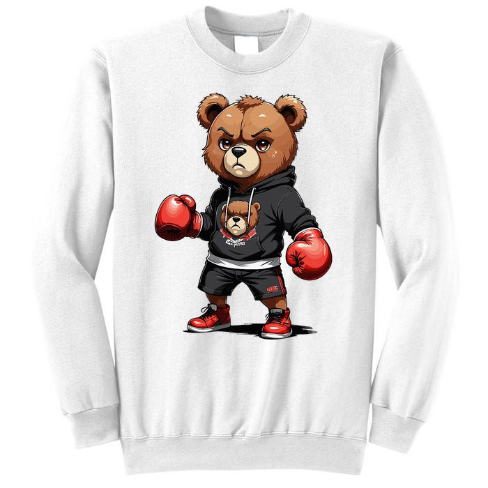 Teddy Bear Gangster Boxer With Hip Hop Street Clothes Sweatshirt