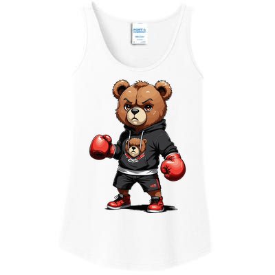 Teddy Bear Gangster Boxer With Hip Hop Street Clothes Ladies Essential Tank