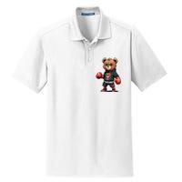 Teddy Bear Gangster Boxer With Hip Hop Street Clothes Dry Zone Grid Polo