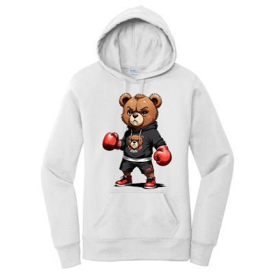 Teddy Bear Gangster Boxer With Hip Hop Street Clothes Women's Pullover Hoodie