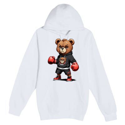 Teddy Bear Gangster Boxer With Hip Hop Street Clothes Premium Pullover Hoodie