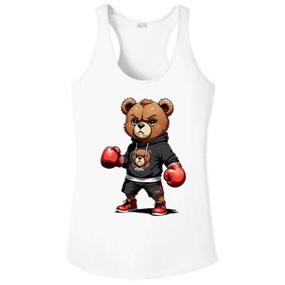 Teddy Bear Gangster Boxer With Hip Hop Street Clothes Ladies PosiCharge Competitor Racerback Tank