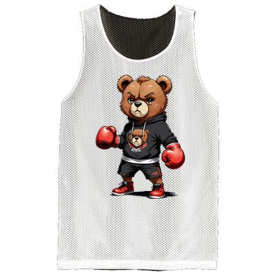 Teddy Bear Gangster Boxer With Hip Hop Street Clothes Mesh Reversible Basketball Jersey Tank