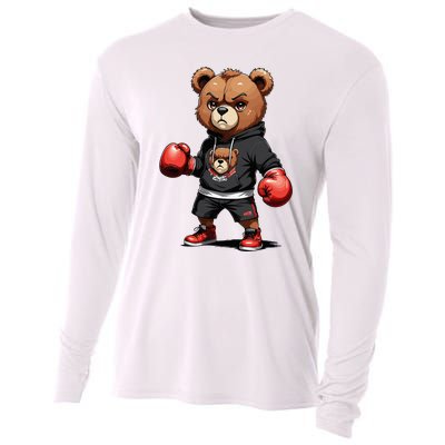 Teddy Bear Gangster Boxer With Hip Hop Street Clothes Cooling Performance Long Sleeve Crew