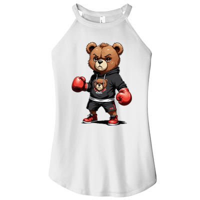 Teddy Bear Gangster Boxer With Hip Hop Street Clothes Women’s Perfect Tri Rocker Tank