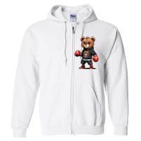 Teddy Bear Gangster Boxer With Hip Hop Street Clothes Full Zip Hoodie