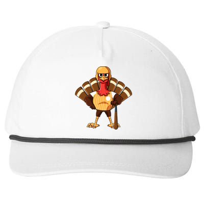 Thanksgiving Baseball Gobble Player Batter Turkey Day Gift Snapback Five-Panel Rope Hat