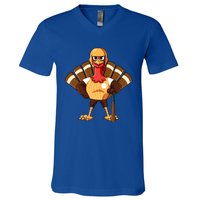 Thanksgiving Baseball Gobble Player Batter Turkey Day Gift V-Neck T-Shirt