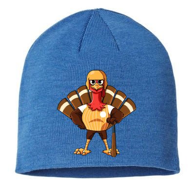 Thanksgiving Baseball Gobble Player Batter Turkey Day Gift Sustainable Beanie