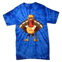 Thanksgiving Baseball Gobble Player Batter Turkey Day Gift Tie-Dye T-Shirt