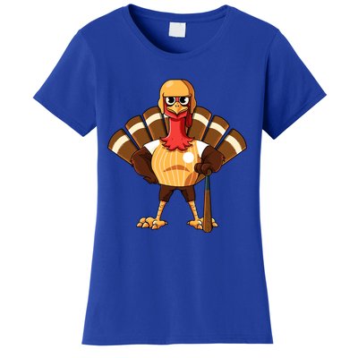 Thanksgiving Baseball Gobble Player Batter Turkey Day Gift Women's T-Shirt