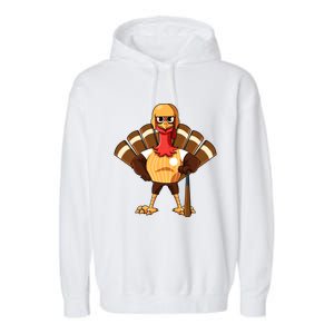 Thanksgiving Baseball Gobble Player Batter Turkey Day Gift Garment-Dyed Fleece Hoodie