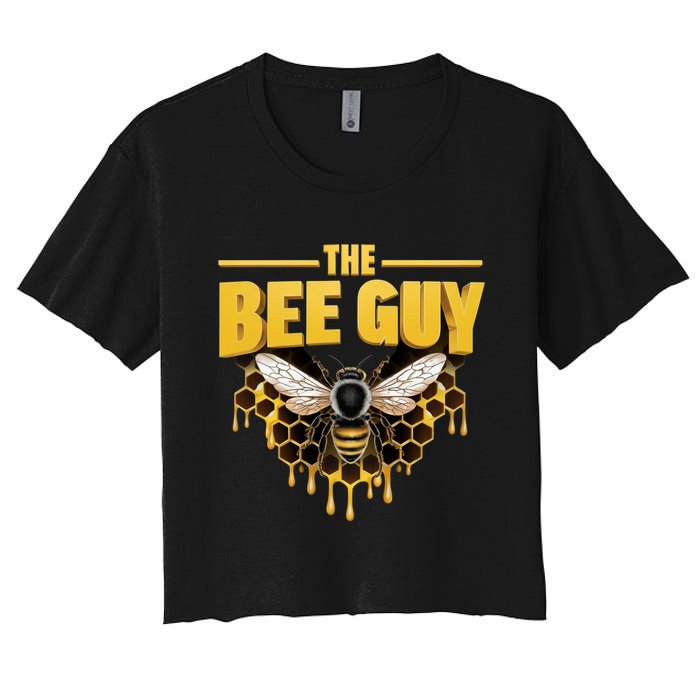 The Bee Guy Beekeeper Apiculture Bee Keeper Honeybees Beekeeping Bee Lovers Women's Crop Top Tee