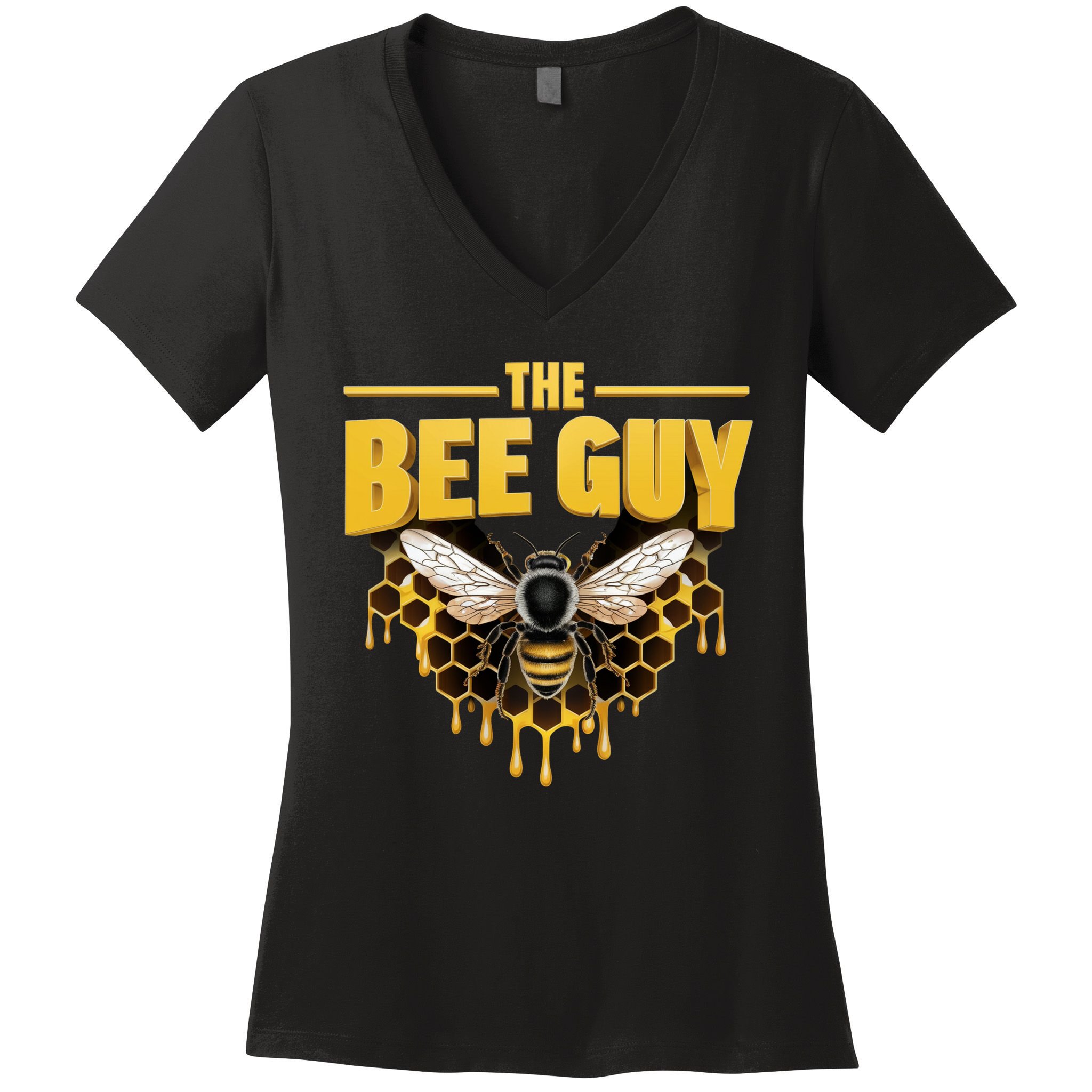The Bee Guy Beekeeper Apiculture Bee Keeper Honeybees Beekeeping Bee Lovers Women's V-Neck T-Shirt