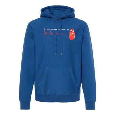 The Beat Goes On Open Heart Surgery Recovery Survivor Gift Premium Hoodie