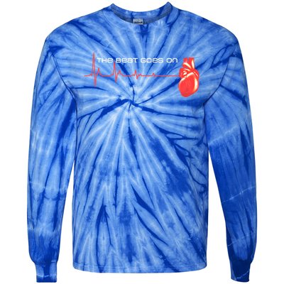 The Beat Goes On Open Heart Surgery Recovery Survivor Gift Tie-Dye Long Sleeve Shirt