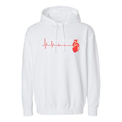 The Beat Goes On Open Heart Surgery Recovery Survivor Gift Garment-Dyed Fleece Hoodie