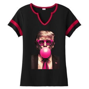 Trump Bubble Gum Ladies Halftime Notch Neck Tee