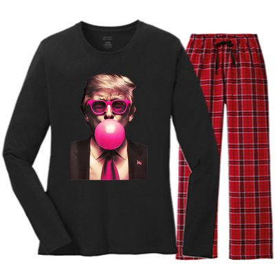 Trump Bubble Gum Women's Long Sleeve Flannel Pajama Set 