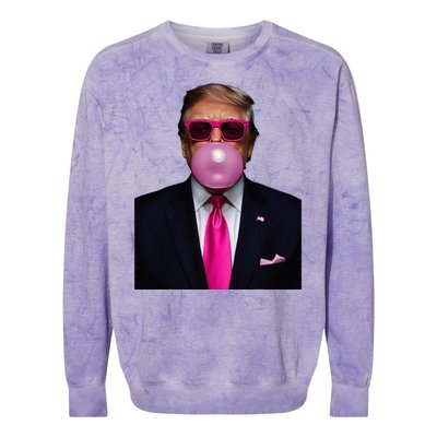 Trump Bubble Gum 2024 Vote President Funny Cute Colorblast Crewneck Sweatshirt