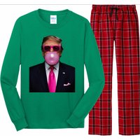 Trump Bubble Gum 2024 Vote President Funny Cute Long Sleeve Pajama Set