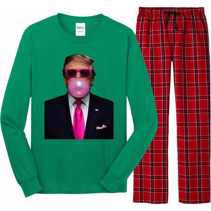 Trump Bubble Gum 2024 Vote President Funny Cute Long Sleeve Pajama Set