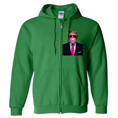 Trump Bubble Gum 2024 Vote President Funny Cute Full Zip Hoodie