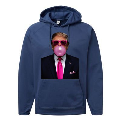 Trump Bubble Gum 2024 Vote President Funny Cute Performance Fleece Hoodie