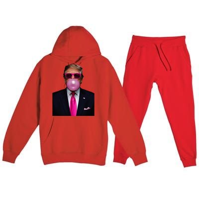 Trump Bubble Gum 2024 Vote President Funny Cute Premium Hooded Sweatsuit Set