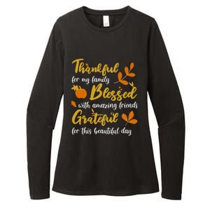 Thankful Blessed Grateful Thanksgiving Family Great Gift Womens CVC Long Sleeve Shirt